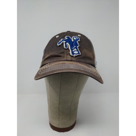 47 Brand NFL Indianapolis Colts Meshback Fitted Hat Embroidered SZ S-M Brown - Picture 2 of 12